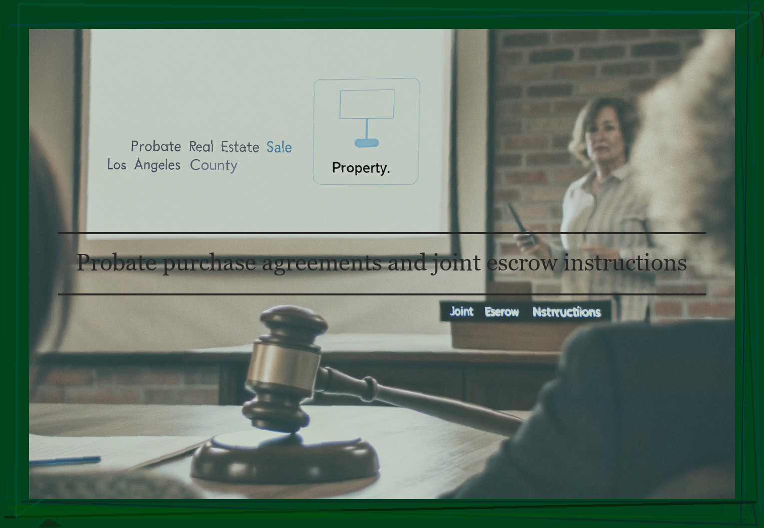 Probate purchase agreements and joint escrow instructions